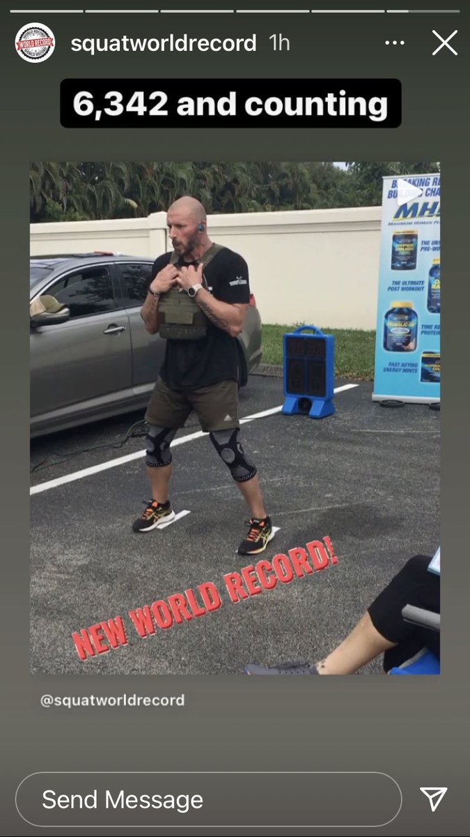 Jake is attempting to set a world record today, most squats in 8 hours wearing a 20lb vest. Jake is an avid user and will be using our BFIT electrolyte sprays today. Check us out Sportsfood.Com and follow Jake on IG @squatworldrecord