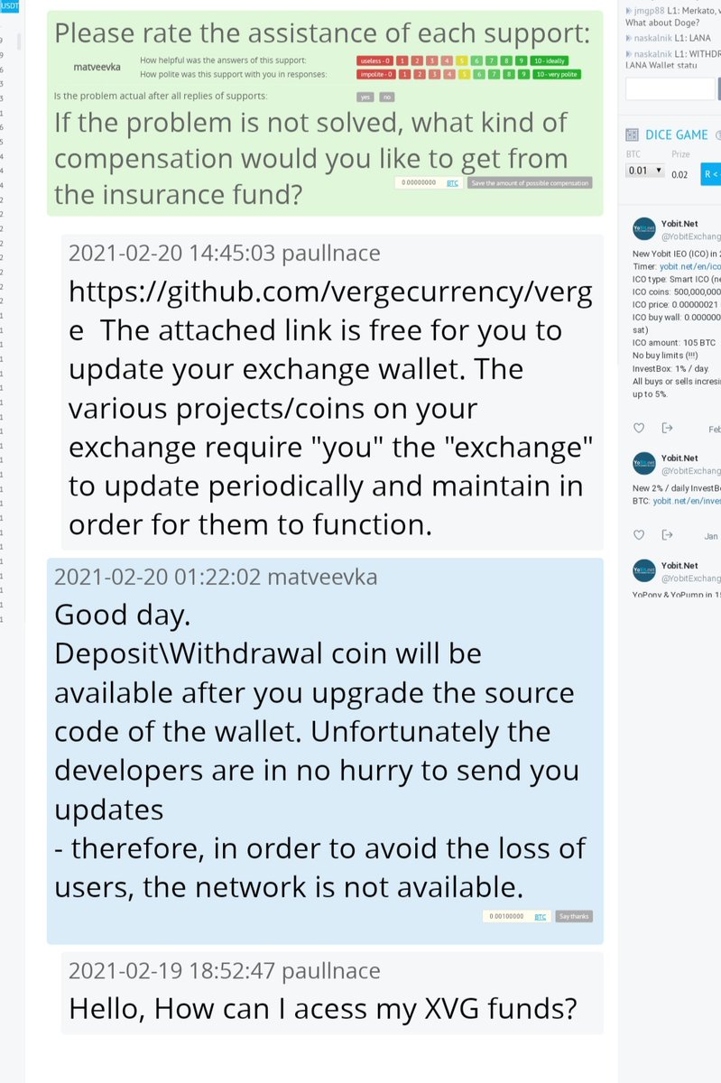 Pln Yobit Finally Got A Support Responce About The Verge Wallet How Is This Exchange Still Open Yobit Scammers Beware T Co Liak09fypz