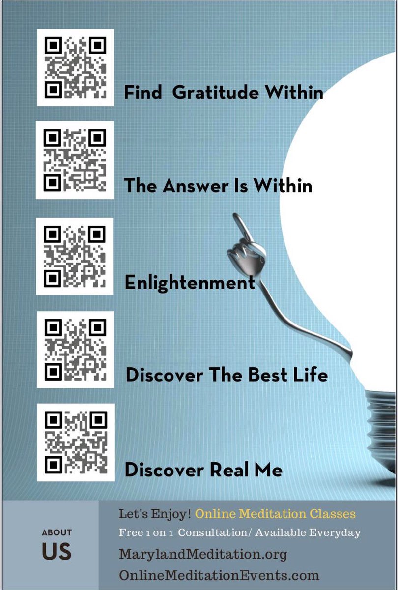 meditatetruly's tweet photo. Scan and find out answer 
Let’s find answer within !

Simple and easy to scan a QR cord
If you have any questions please contact us 

https://t.co/bRRFMBZceQ
301-770-7778
#questions #QRCode #answer #meditation #simplesndeasy
#stressrelief #calm #relax #letgo #positive #Maryland https://t.co/vwfYBvTyJz