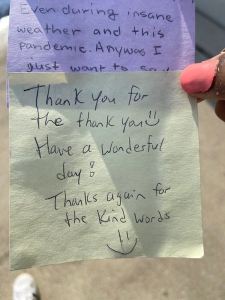 beck_kindness's tweet photo. A Kindness Boomerang!! One of the kindness challenges for my students this week was to leave a note for their mail delivery person. A student just sent me this pic...she got a note back! She was so excited! 💜 #kindnesscounts #kindnessboomerang https://t.co/EbXxqvRKcI