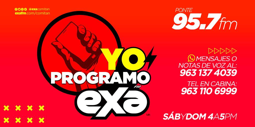 los40comitan's tweet photo. ¡Ya iniciamos con complacencias en YO PROGRAMO EXA! A partir de este momento TÚ DECIDES lo que quieres que suene en el 95.7 📻🎶✌... Teléfono en cabina 963-110-6999... Mensajes o notas de voz en WhatsApp al 963-137-4039... #YoProgramoEXA https://t.co/oMLZjkfuWe
