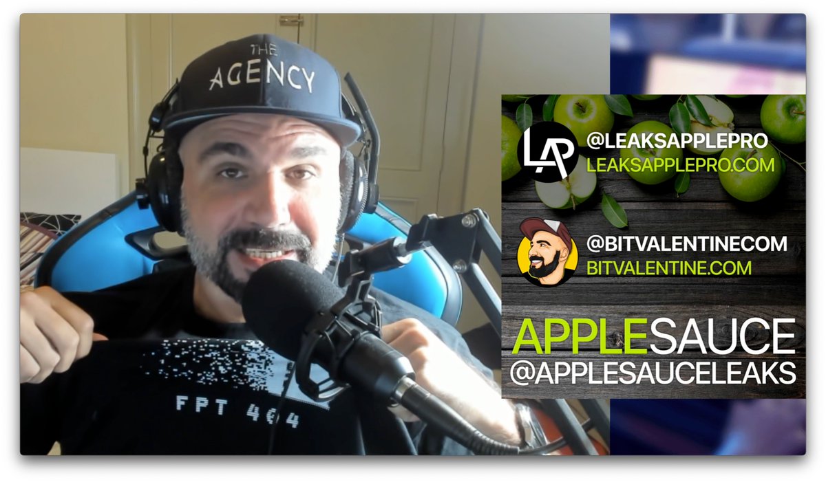 BitValentine's tweet photo. Episode 1 done and recorded for @AppleSauceLeaks I think it went well with @LeaksApplePro.  We talk about new leaks &amp; Includes @jon_prosser @Bellarinaa @OnLeaks @UniverseIce @iup_date @appltrack Hopefully it will be live by Wednesday.
#appleLeaks #applePodcasts #iphone13 #apple https://t.co/lDwM3Fnyb9