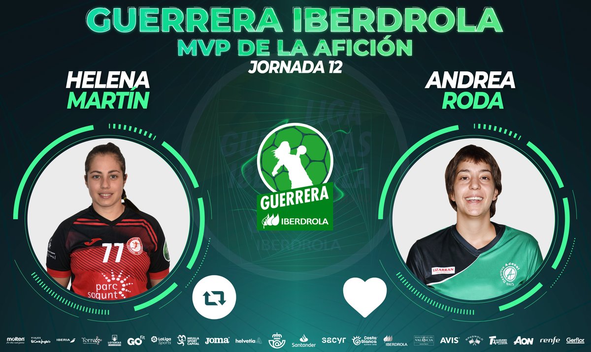 IberdrolaDHF's tweet photo. ⭐️ #GuerreraIberdrola - Jornada 12

🆚 @BMMorvedre : @BalonmanoAdesal

♻️ RT: @helenitamartin7
❤️ Me gusta: @Roda9 https://t.co/6FSvu269b8