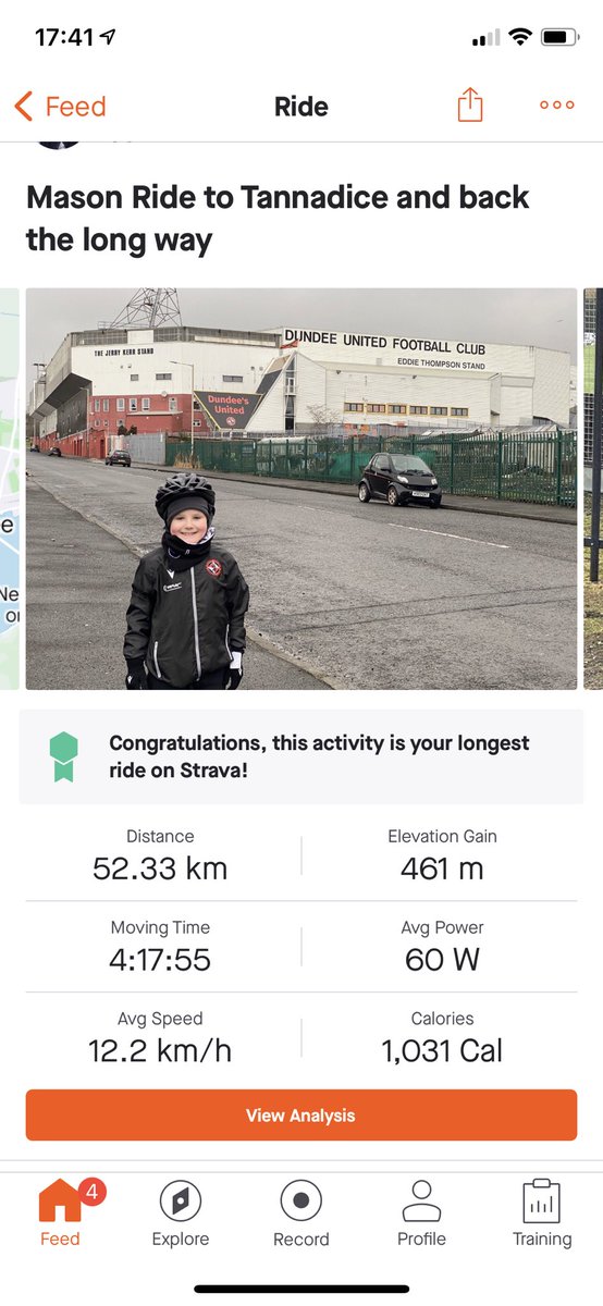 dsmall1981's tweet photo. Mason had an idea to head to Tannadice today for @dufcacademy 1983km team challenge for @alzscot with @dundeeunitedfc to honour the legacy of Jim McLean. Glad he will be back in school next week.🥵🥵                                                      #Unitedtogetherunitedapart https://t.co/eNdJhQGHe8