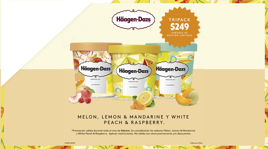 ¡En Haagen Dazs 🍨 saben que más es mejor, por eso te consienten con el 𝐓𝐑𝐈𝐏𝐀𝐂𝐊 𝐝𝐞 𝐬𝐚𝐛𝐨𝐫𝐞𝐬 𝐚 𝐬𝐨́𝐥𝐨 $𝟐𝟒𝟗 😍! #PaseoArcosBosques 😋
*Vigencia al 28 de febrero de 2021.

*Espacios con todas las medidas de seguridad y sanitizados