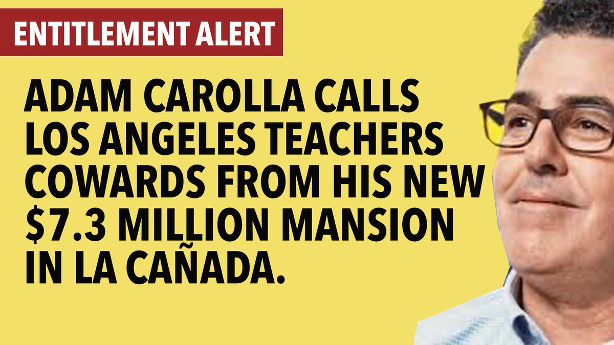 <a href="/adamcarolla/">Adam Carolla</a> Who is the coward, the teachers who dare confront government officials and powerful business to fight for the health of their students and families, or you who sit safely in your La Cañada mansion criticizing what apparently you don’t even understand: Teachers ARE working