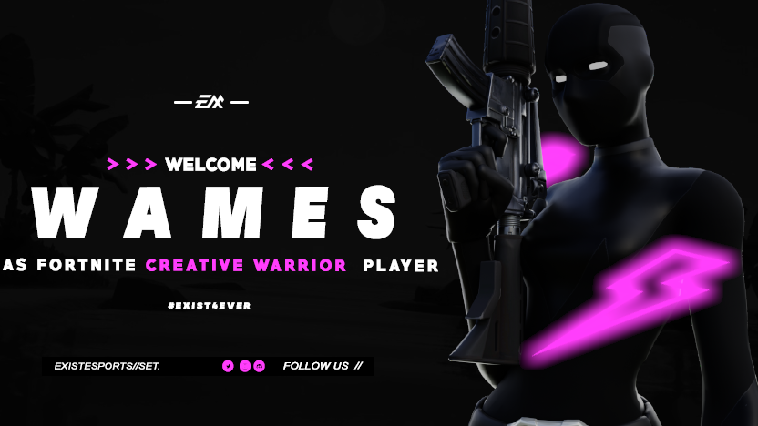 ExistAUT1's tweet photo. Welcome to our new Fortnite Creative Warrior player
#Wames https://t.co/Yls5qq8ptX