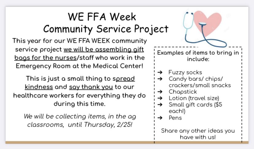 wehsffa's tweet photo. #WEareffa #WEserve @wehsffa @WEHSRaiders https://t.co/kHgy2lUMeW