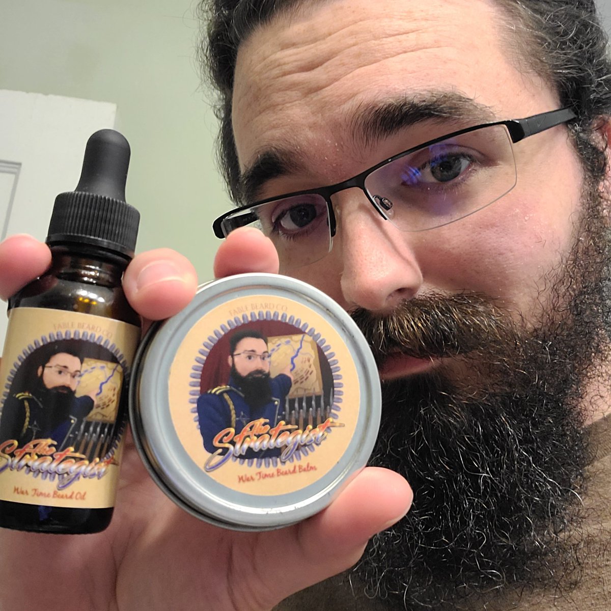 Any fellow <a href="/FableBeardCo/">FableBeardCo</a> adventurers out there willing to share a selfie and/or favorite scent? Might be a free oil in it for a lucky participant! 

I'm biased obviously but DAMN I love me some Strategist. Can't beat the tobacco and leather in this one with that bit of vanilla!