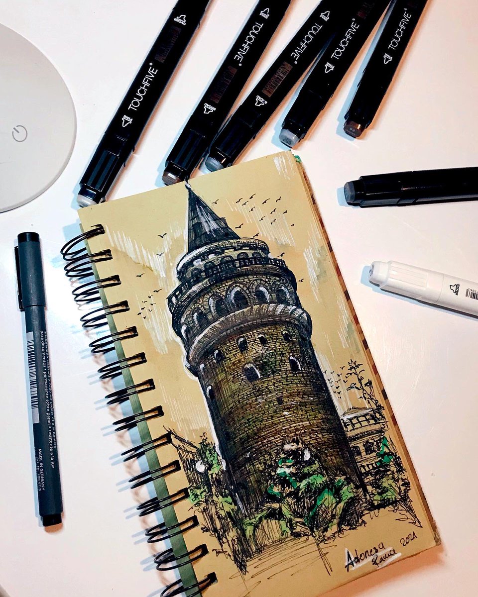 AdonesaRama's tweet photo. GALATA Tower - Istambul , Turkey.
New sketch. One of my favorite sketch 🤍🇹🇷 
#sketch #sketchbook #sketchdaily #sketching #galatatower #galatatoweristanbul #istambul #turkey #turkey🇹🇷 #türkey #galatatower❤️ #architecture #turkeyarchitecture https://t.co/00G4Fe3f1j