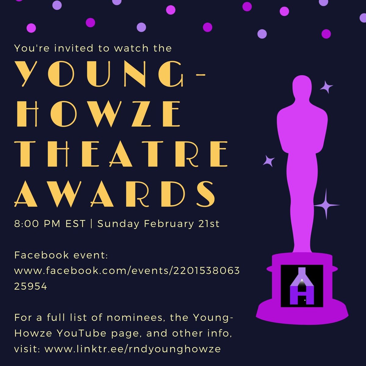 relaxtress's tweet photo. I am nominated for "Comedic Performer of the Year" by @rndyounghowze and the awards ceremony is this Sunday! Join me in celebrating all the great artists that have made work in these "unprecedented times!" We will be dressing up for this! #younghowzetheatreawards https://t.co/1fkqeP1xax