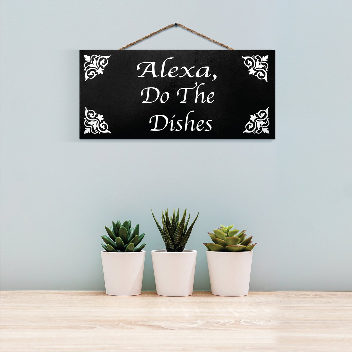 Who else wishes Alexa could do the dishes? Grab it here ▶️ amzn.to/3jTnghK #alexa #kitchen #kitchendecor #funnykitchen #funnygifts #homeaccent #instahome #homedecor #decor #homedecoration #walldecor #kitchendesign #interiordecor #lifestyle