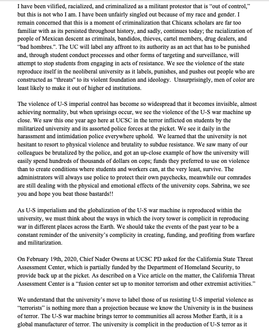 AbolishtheUC's tweet photo. 💥Update &amp; Open Letter from Carlos Cruz💥

love and solidarity to our comrade!!!! 🤘🏾🏴✊🏾 https://t.co/BOsuH8GxPF