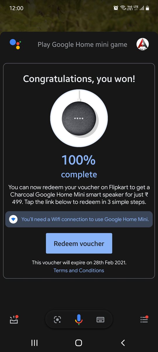 anchor_akhil's tweet image. Finally won #googlemini almost doing it from last 10 days and finally got it, thanks @dealztrendz ✌️😎✌️