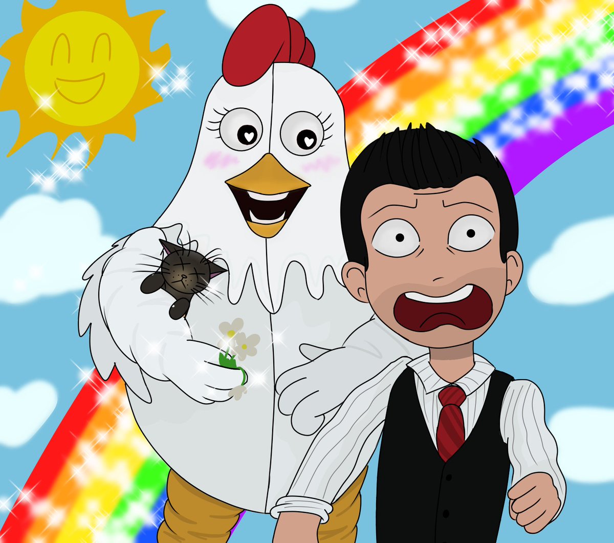 MaryB565's tweet photo. Puppy dogs๐ and kitty cats๐
Other chicks won't get you that!...
Rainbows๐ and fluffy clouds!โ๏ธ
Why do you always scream so loud?...
Bring you daisies๐ผand sunshineโ๏ธ
But all you waste my time!...
#darkdeception #AlwaysNear #Penny_the_Chicken https://t.co/hwOTrmN0zm
