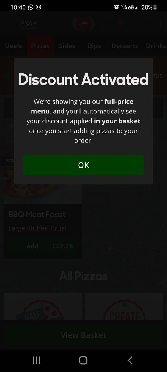 JenHarri90's tweet photo. @pizzahutuk absolutely disgusting. Trying to get 50% off with meerkat meals and it's not working on the KFC pizza! No where does it state on the website you can't have this product on the deal! SORT IT OUT! DISGUSTING SERVICE https://t.co/ZY8ihP9hl7