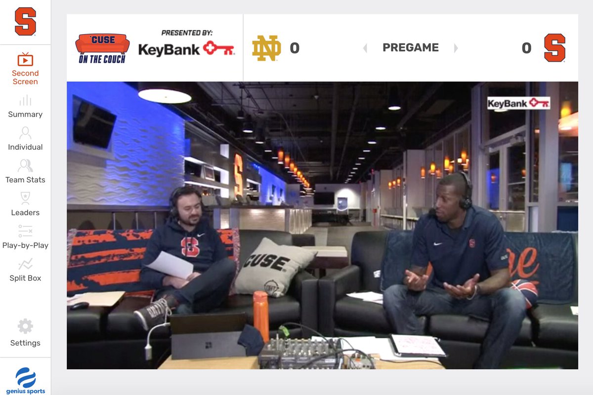 'Cuse on the Couch presented by <a href="/keybank/">KeyBank</a> is LIVE with <a href="/BrianHigginsSU/">BrianHigginsSU</a> and <a href="/NicholsDemetris/">Demetris Nichols</a> 

WATCH ➡️ cuse.com/couch/mbball
CONTESTS ➡️ cuse.com/contests