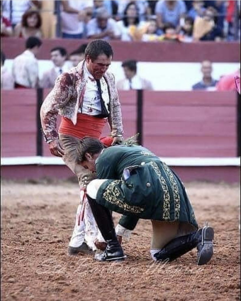 🔝Há imagens que valem mais que mil palavras 🔝 
Bonito gesto do cavaleiro Francisco Palha, para com o forcado Rui Godinho do GFA Coruhe. 
#tauronews #simaostoiros #arte #tauromaquia #toros #rejoneo #touradas #simaostoiros #forcados #ribatejo #alentejo #lisboa #aficion #portugal
