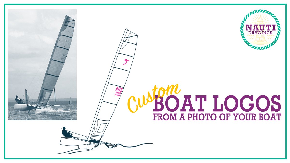 NautiDrawings's tweet photo. Custom #sailing logo designs. From a photograph of your boat, I create a custom logo illustration of your boat, ready to print on crew merchandise for sailors by sailors. DM me today to book yours ⛵️ 🛥️ https://t.co/RD0FguvQx9