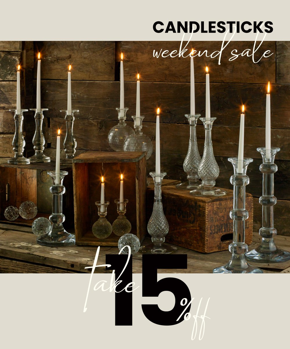 It's candlesticks #weekend #sale at #gohome ! Take 15% OFF all candlesticks and candle holders. See gohomeltd.com for details! #candlestick #candle #crystal #hipvintage #furniture #feelathome #interiordesign