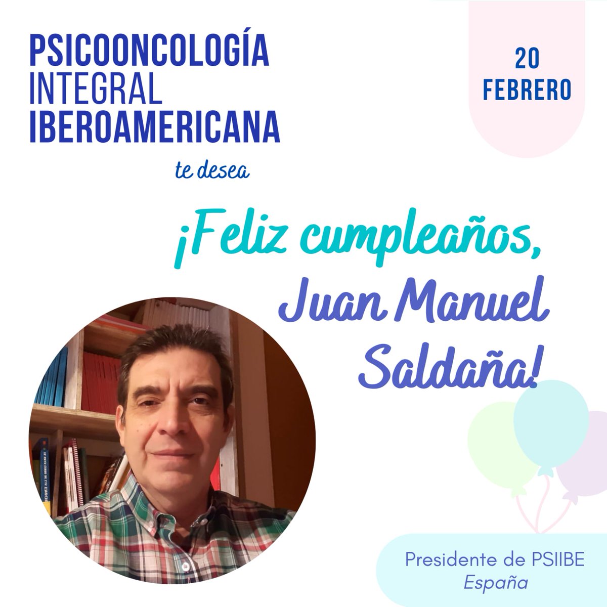 RedIberoameric2's tweet photo. Te deseamos un feliz cumpleaños, que la pases genial y un abrazo. 🎉🎉🎉🎊🎊
Gracias por ser parte de este grupo de psicooncólogos.
#psicooncología
#psicologíaycáncer
#saludmental
#PSIIBE https://t.co/LdzveUDcyz