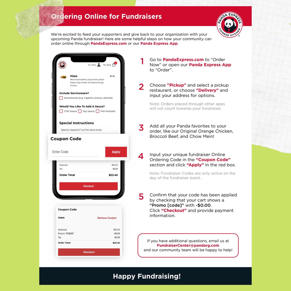 DemonTHON's tweet image. Our dine to donate is with Panda Express! You can order online through ANY Panda Express, just make sure to use our code. Directions are posted on the second image!