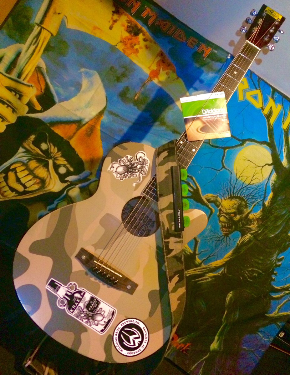 ciderousecrew's tweet photo. The ol’ Workhorse has been treated to a shiny new set of my favourite @DaddarioandCo EJ18 14-59 strings, a raft of new @jimdunlopusa Tortex “Sharp” .88mm AND some@cool skull@machine heads and bridge pins.
#entourageassemble #daddario #heavystrings #skull #customhardware https://t.co/9tgQhN3iCr