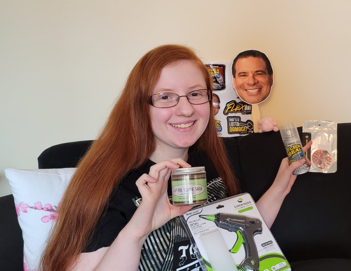 7SageLabs's tweet photo. Thank you @NotABombBunkE @RobotMakerGirl for this package! Definitely gonna be using these @GetFlexSeal @adafruit. Love the sage spice π (don't mind my friend Hades the axolotl plushie in the back lol) https://t.co/Mc1UsKA2Qu
