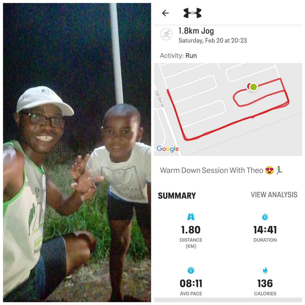 TrymoreMuhlanga's tweet photo. 1.8km Warm Down Run With Theo... 14:41⏱️, Average Pace 8:11/km⌚
#RunMates https://t.co/RX5DhXMnFC