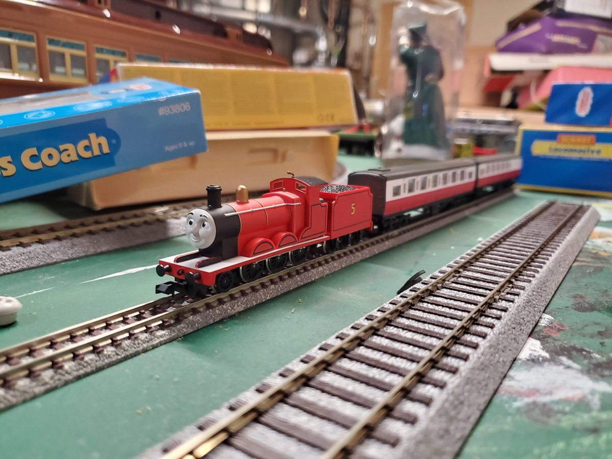 Just got 1 of 2 tomix composite coaches to go with my brake!!! These look really good with henry and James plus this example comes in the very rare English packaging before they sold exclusively to japan!! I'll post a video of Henry running with the coaches soon!!