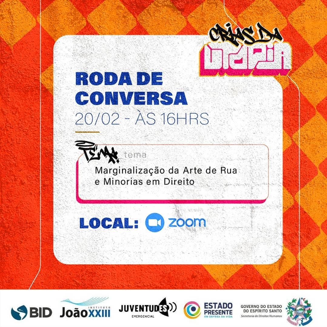 oiti_upao's tweet photo. Bora participar fml ?
Roda de conversar sobre a arte de rua !!  ✊🏾
@emdisparadaes 
#CRIASdaUtopia https://t.co/MCw7yLTYrG