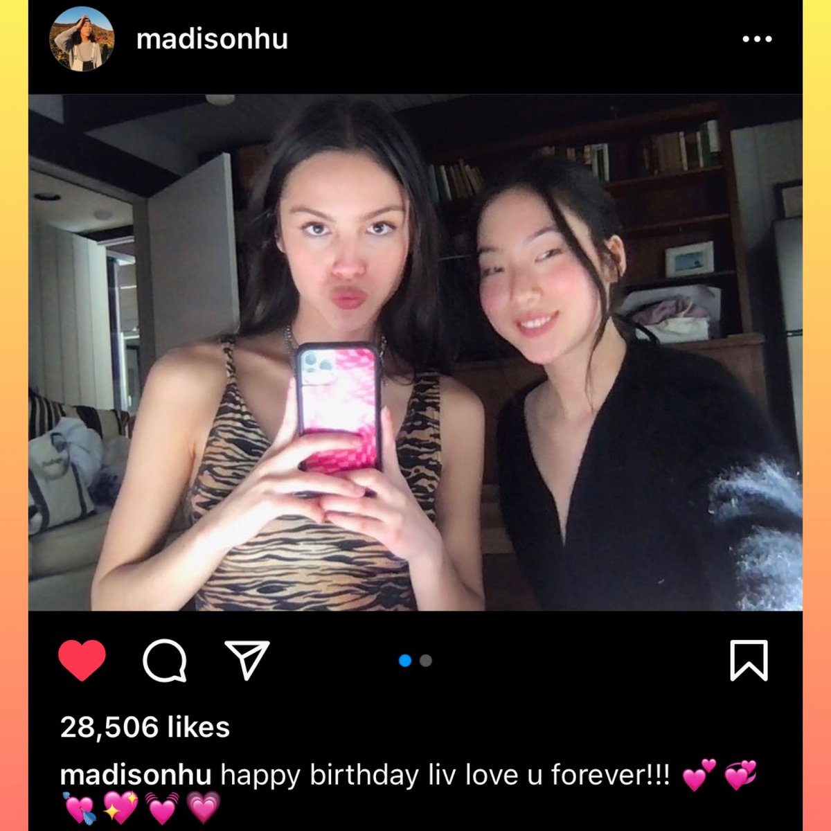 Madison Hu of ‘Bizaardvark’ wishes old costar Olivia Rodrigo a happy birthday in new Instagram post.