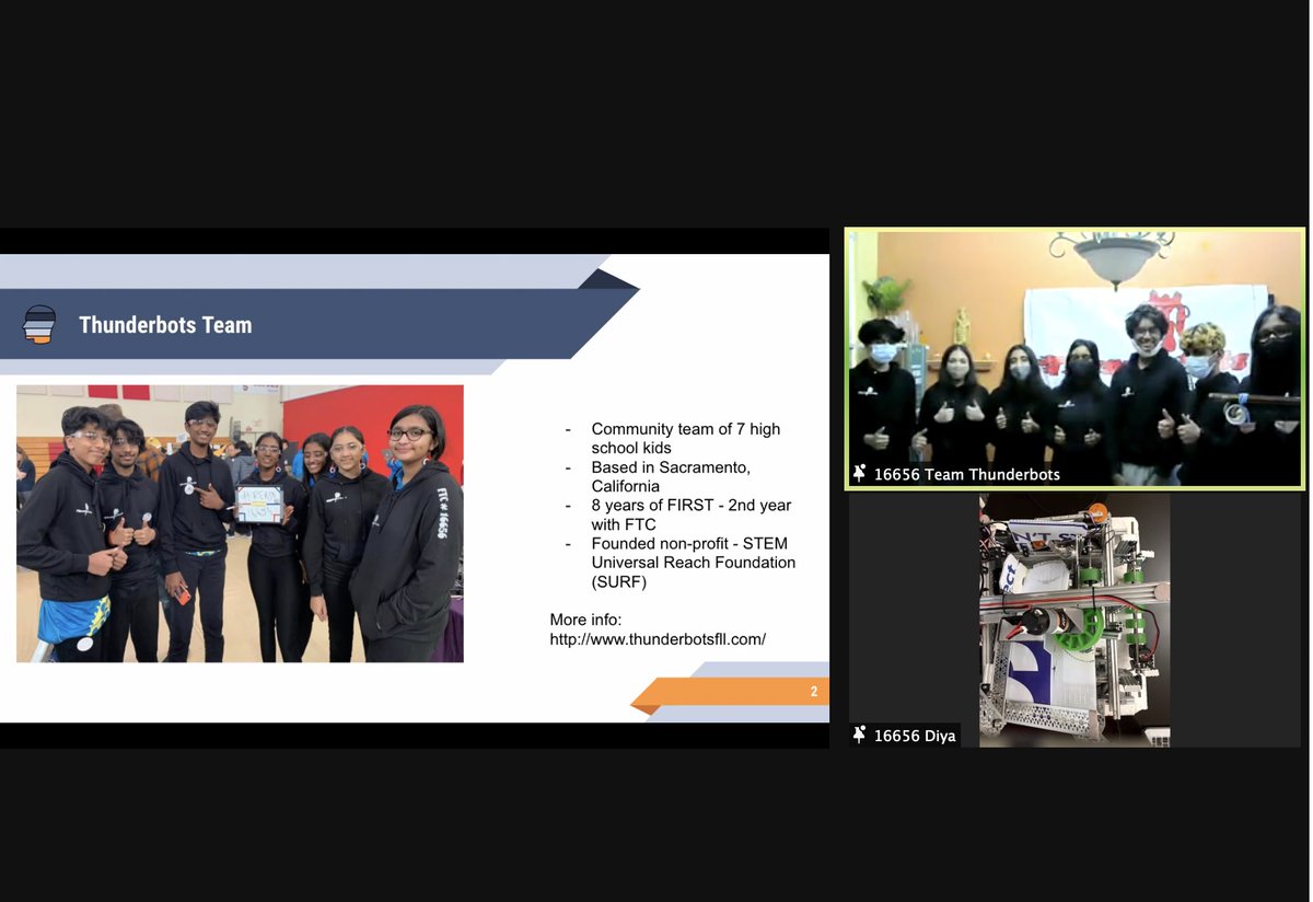ThunderbotsFTC's tweet photo. We are grateful to compete today in  @FTCTeams virtual qualifier. A unique experience with presenting and showcasing Thunderbird (our robot) to judges virtually. Thanks, @pal_firstrobots, judges, organizers! https://t.co/jiRAIPTTIC