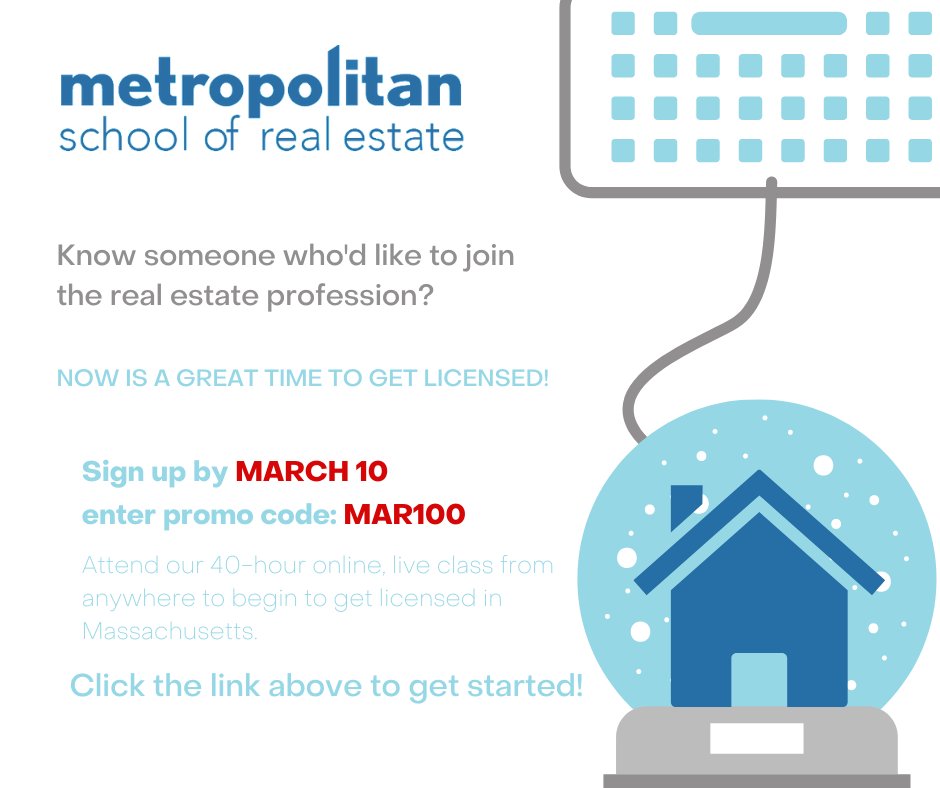 MetropolitanBRE's tweet image. Still looking to get your real estate license? Click the link, let's get you on your way!
loom.ly/PFo7eaE