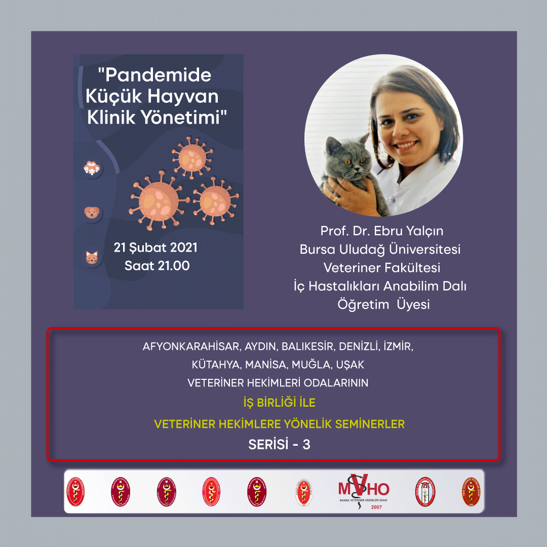 "Pandemide Küçük  Hayvan Klinik Yönetimi" konulu  seminere tüm meslektaşlarımız  davetlidir.  
Katılım ücretsizdir.
İzmir Veteriner Hekimleri Odası 
Yönetim Kurulu 

Join Zoom Meeting
us02web.zoom.us/j/84014181281?…

Meeting ID: 840 1418 1281
Passcode: 804108