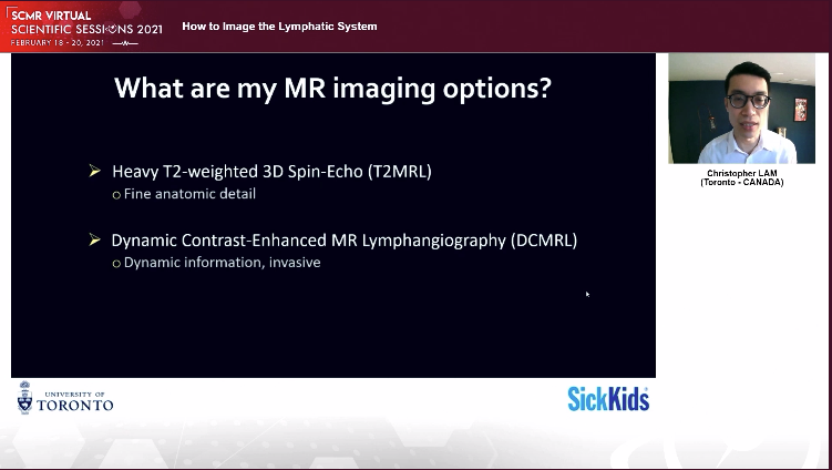 DrJenniferCo_Vu's tweet photo. 👏Great talk in #SCMR2021 by Dr. Chris Lam on How to Image the Lymphatic System which are very important for #SingleVentricle patients #whyCMR 

2⃣ main MR techniques to image lymphatics:
🧲 T2DMRL: non-invasive, anatomic assessment
🧲 DCMRL: invasive dynamic assessment
@SCMRorg https://t.co/wQLB9WSjoC