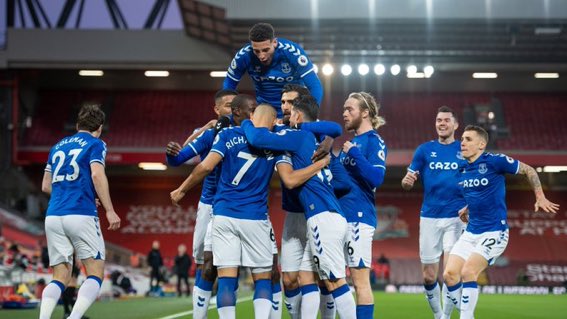 PulseofFootball's tweet photo. 🔵 Everton have won at Anfield for the first time since 1999.

Goals came from Richarlison and Sigurdsson 🔵

👏 Carlo Ancelotti 👏 #EFC https://t.co/KYaVuXOVsy