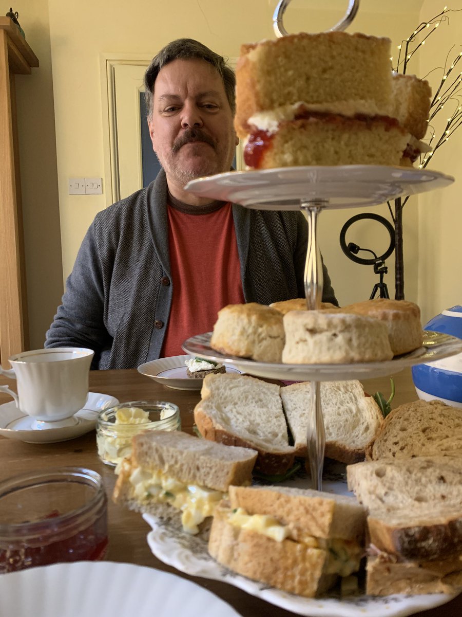 BerwynR's tweet image. Thanks to Steve &amp;amp; Carwyn who delivered a home made Afternoon Tea of canapés, sandwiches, Victoria sponge, scones &amp;amp; a selection of teas.  Kind and thoughtful friends who made this lockdown Saturday a memorable and happy day. ❤️🍰🫖🥪 #LockDownFun #friends #Cardiff