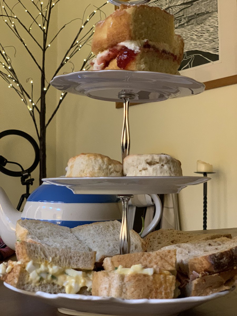 BerwynR's tweet image. Thanks to Steve &amp;amp; Carwyn who delivered a home made Afternoon Tea of canapés, sandwiches, Victoria sponge, scones &amp;amp; a selection of teas.  Kind and thoughtful friends who made this lockdown Saturday a memorable and happy day. ❤️🍰🫖🥪 #LockDownFun #friends #Cardiff