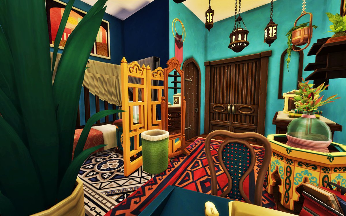 x4m1r4's tweet photo. I do have fun decorating the interior for the Oasis Riad! No CC/Mod😆#MorganaInspires #TheSims4 #ShowUsYourBuilds https://t.co/bq6bXWJutC