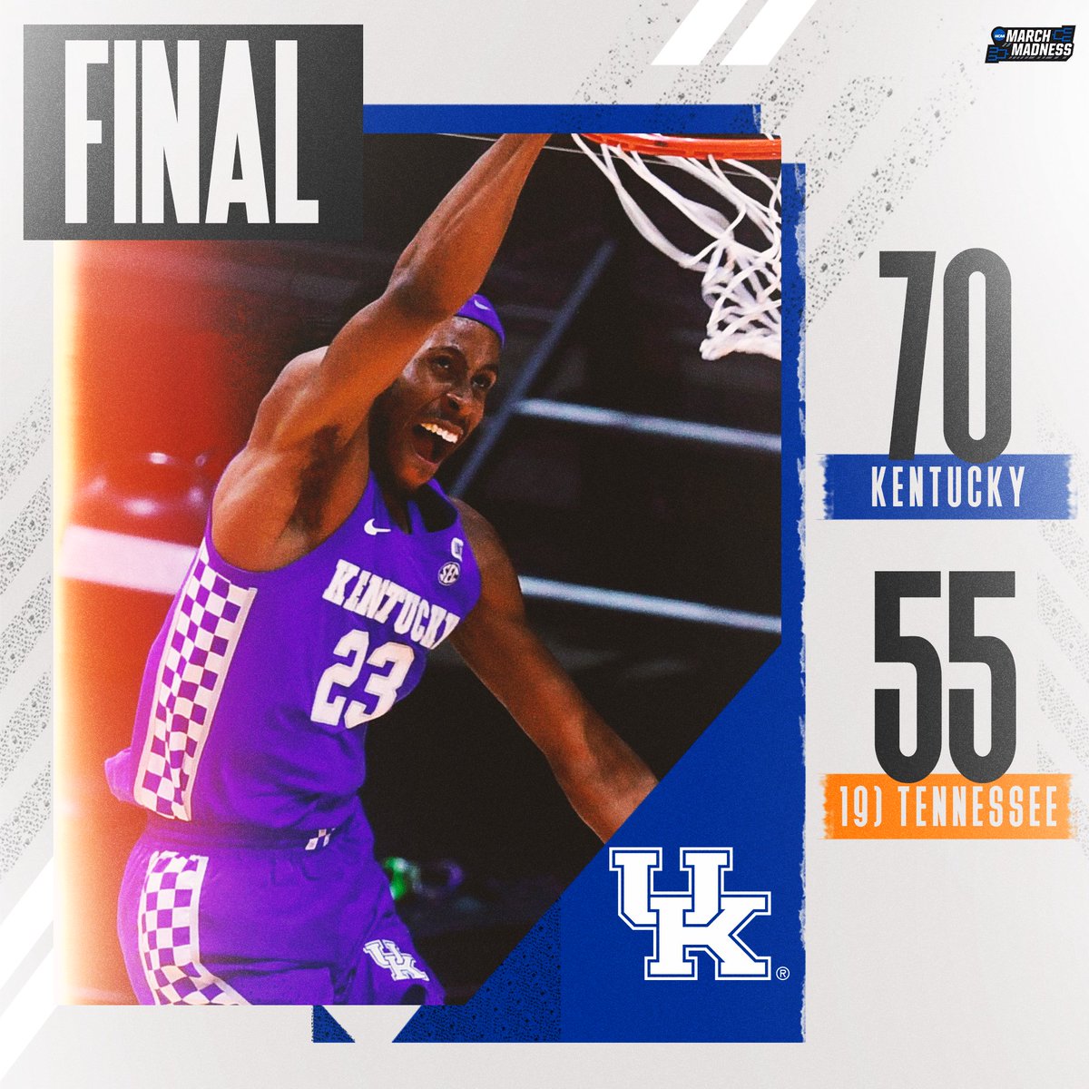 MarchMadnessMBB's tweet photo. 🗣 C-A-T-S! CATS! CATS! CATS!

Kentucky DOMINATES No. 19 Tennessee in Knoxville! https://t.co/qSVFyEQolC