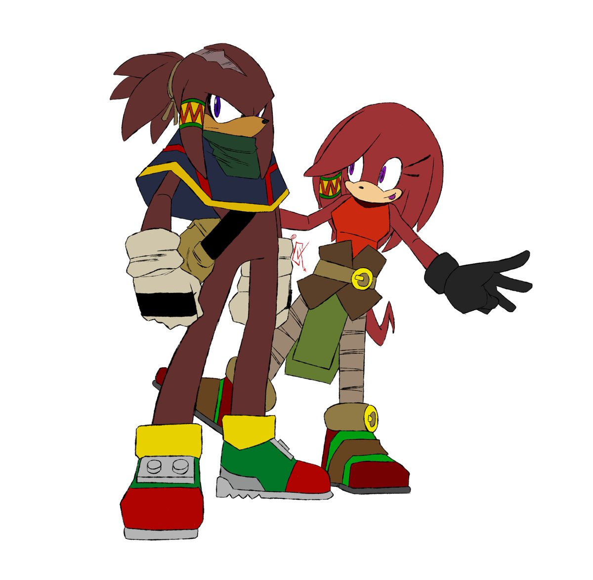 Knock knock it's Knuckles' parents. Rumi Maki and Tulum the Echdina. (The  dad can explode in anger for no reason and the sweet caring mom has an in  your face attitude and, image size:1200x1172
