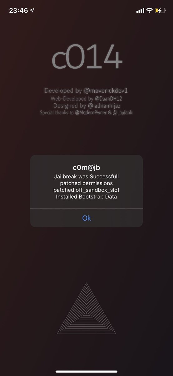 Yalujb's tweet image. New c0met14 jailbreak UI and the exploit works great (via - @DaanDH13). #iOS143 #jailbreak