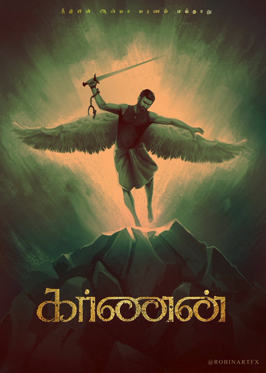 robinartfx's tweet photo. My #Karnan Fanart #KarnanAzhaippu #KandaaVaraSollunga
@dhanushkraja  @mari_selvaraj @thinkmusicindia 
@Music_Santhosh @theVcreations @KarnanTheMovie @SSMusicTweet @dhanushfans24x7 @ZeeTamil 
 @dhanush_chow3 @dhanushonline
#KarnanArrivesOnApril #Dhanush  
@DhanushWarriors https://t.co/jcmo17gmBh