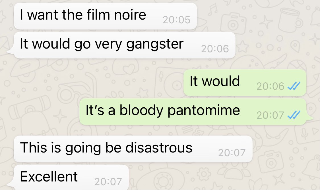 Discussions with <a href="/houseofcaley/">Laura</a>  regarding <a href="/mischiefcomedy/">Mischief</a>    Update for anyone not watching, it’s already descended into complete chaos