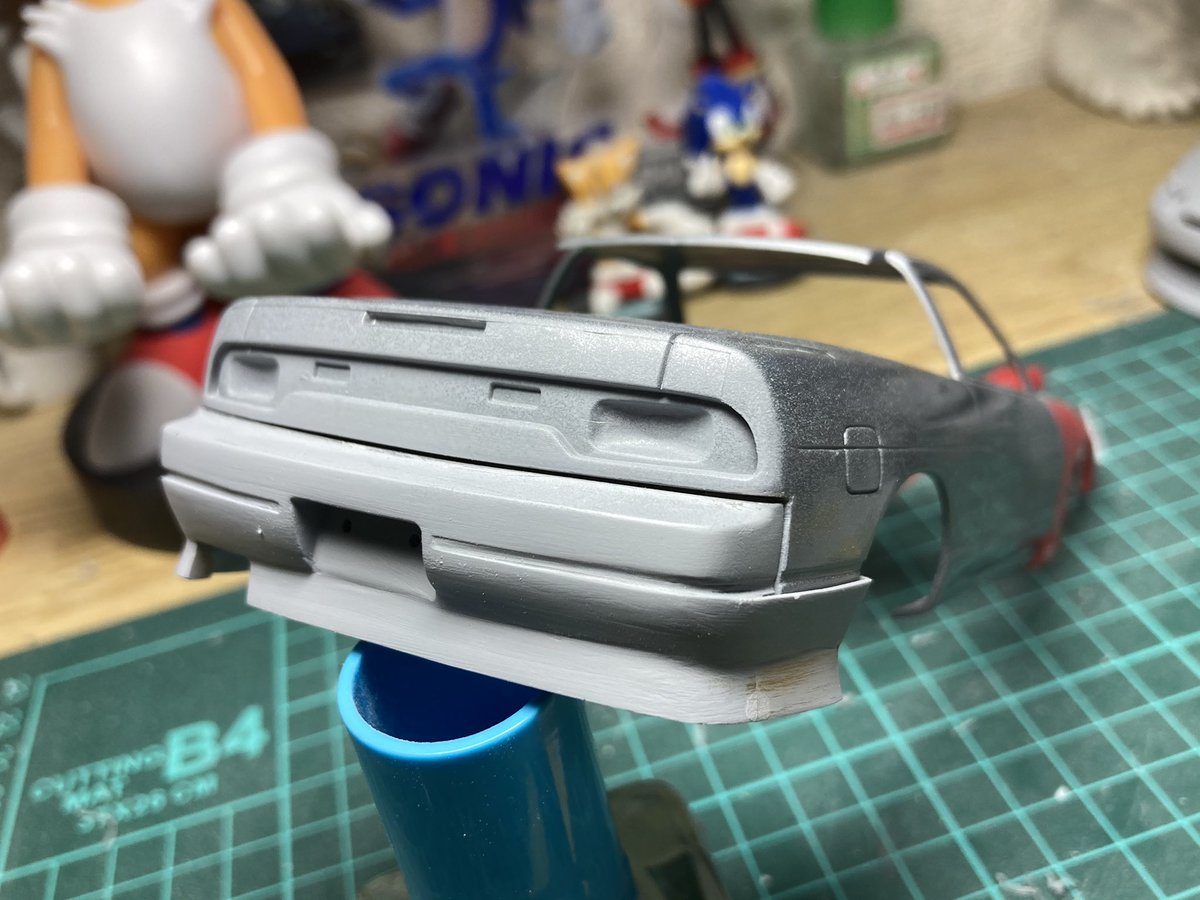 kota_S13_'s tweet photo. シルエイティバンパーレス出来ました〜
バッシュバー付けてもバンパーは取り付け可能にしました
あとは細部も修正してリア周りは完成 https://t.co/LwN3BWQVcy