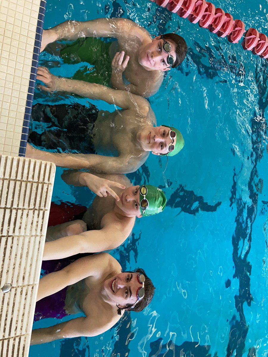 chs_swimming's tweet image. 400 free relay takes 3rd!!!!! 🍀💚⚓️💪