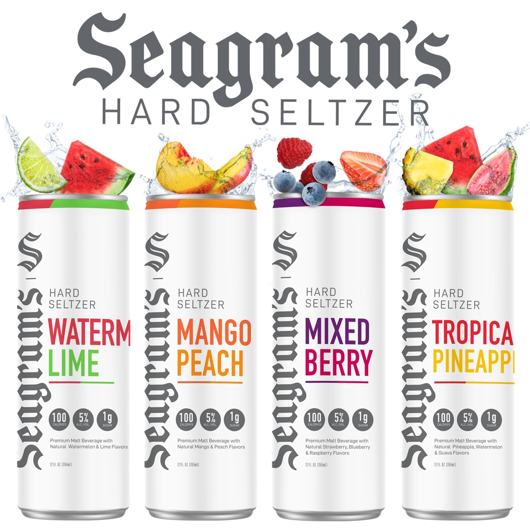 Introducing Seagram’s #HardSeltzer! The newest hard seltzer and the FIRST from the iconic #Seagrams brand. Fruit infused flavors with only 100 calories, 1g of sugar and 5% ABV.