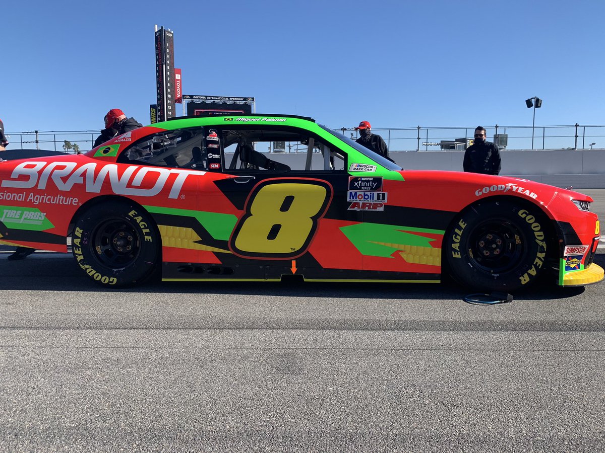 JRMotorsports's tweet photo. The @BRANDT_co Chevy is ready to go this afternoon @DAYTONA for @miguelpaludo. https://t.co/kyuniWvF7o