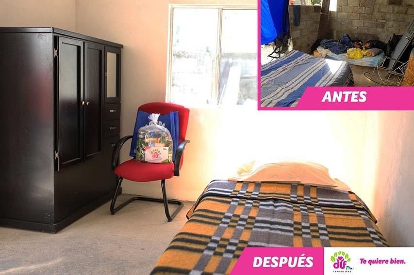 dif_tam's tweet photo. A través de #ReconstruyendoEsperanzas entregamos un cuarto rehabilitado a Doña María del Refugio quien vive con su esposo Don Herminio de 95 años y que padece de Alzheimer y un hijo que padece de parálisis cerebral, en #CdVictoria @gobtam #TodosSomosTam #Tamaulipas https://t.co/2qanHd0l2A